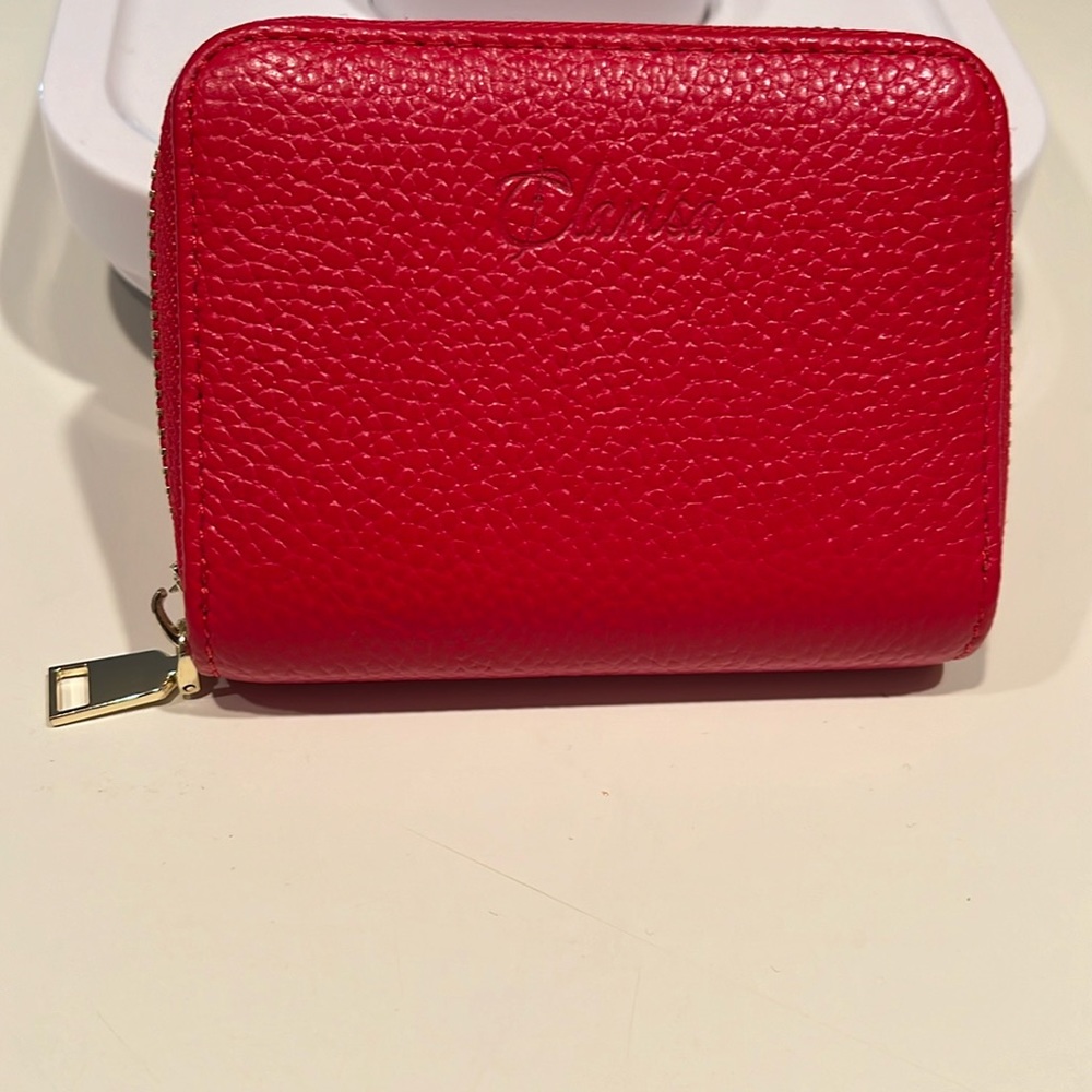 Clarisa Leather Card Wallet - RED